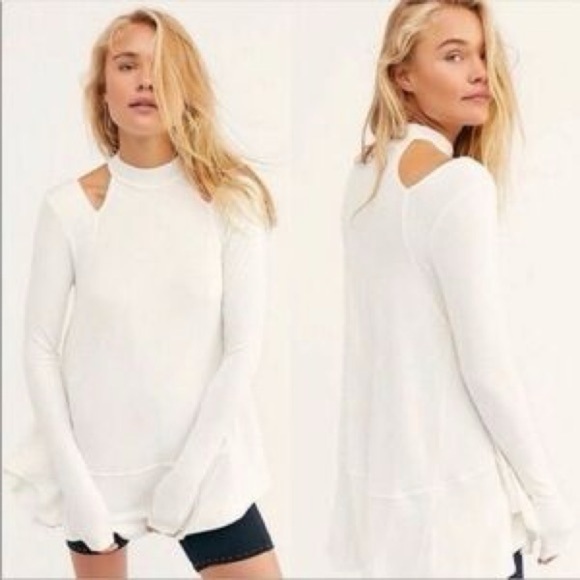 Free People Downtown Girl Cutout Tunic Ivory Size Small - Picture 1 of 11